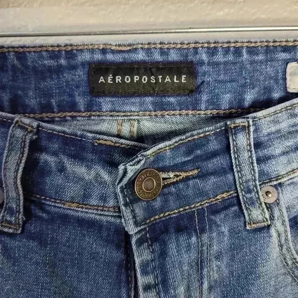 Aeropostale Skinny Denim Jeans Men's Size 30/32Blue 5-Pocket Whisker - Picture 7 of 10